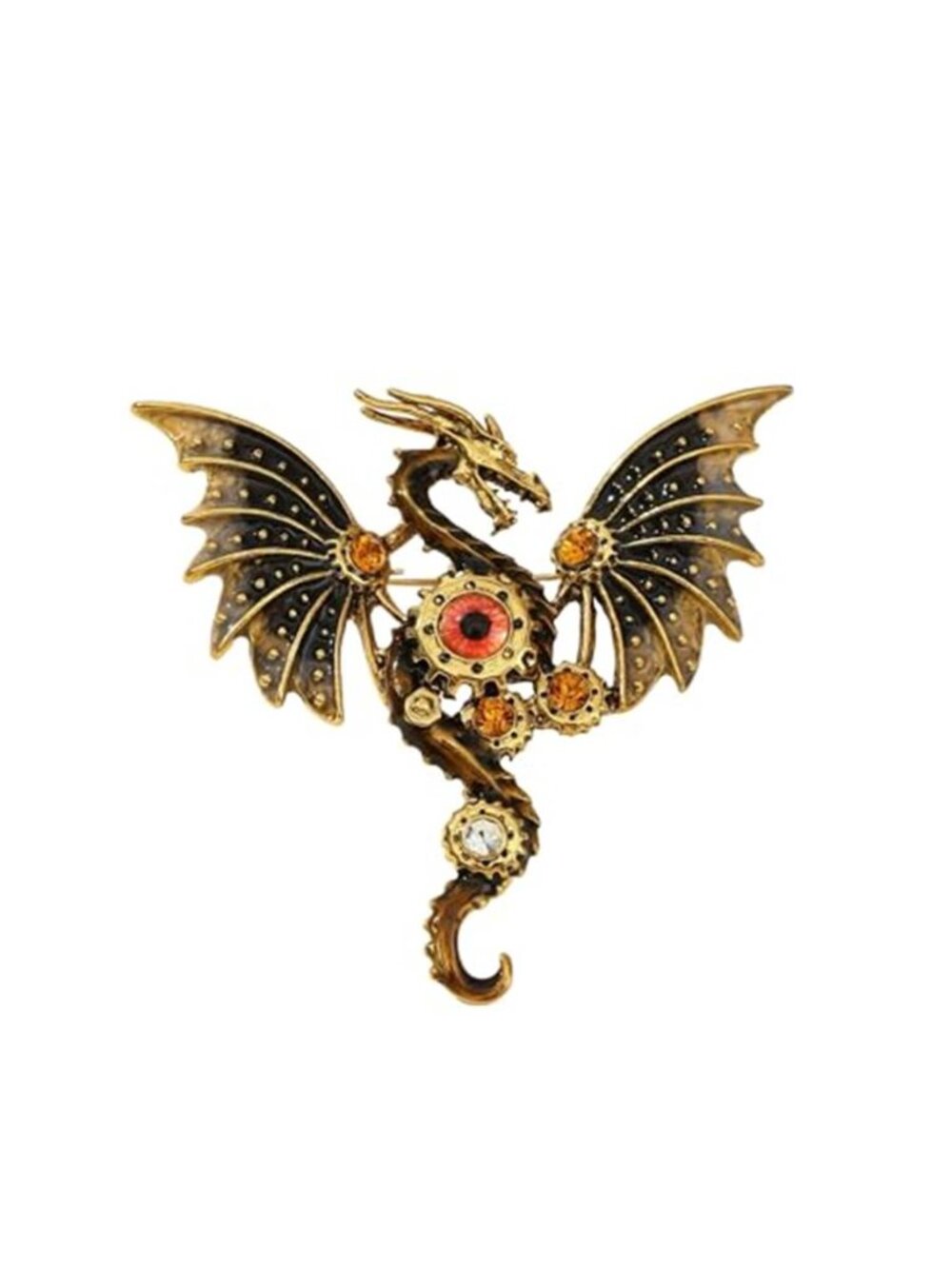 Dragon Brooch for Men Women Vintage Punk Enamel Flying Dragon Pin, 3D Mythical